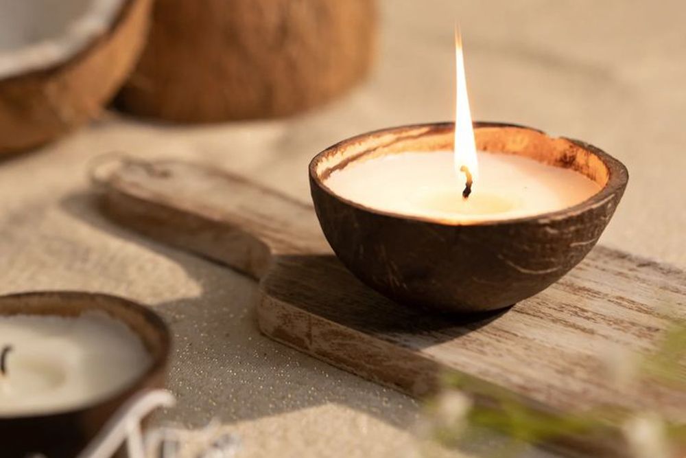 eco friendly coconut shell diwali diya