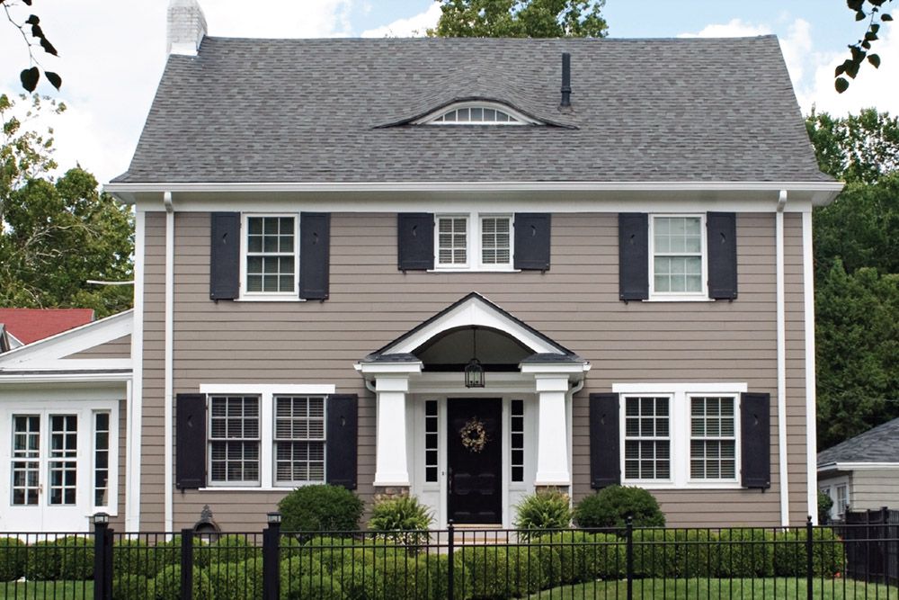 grey and black home colour outside