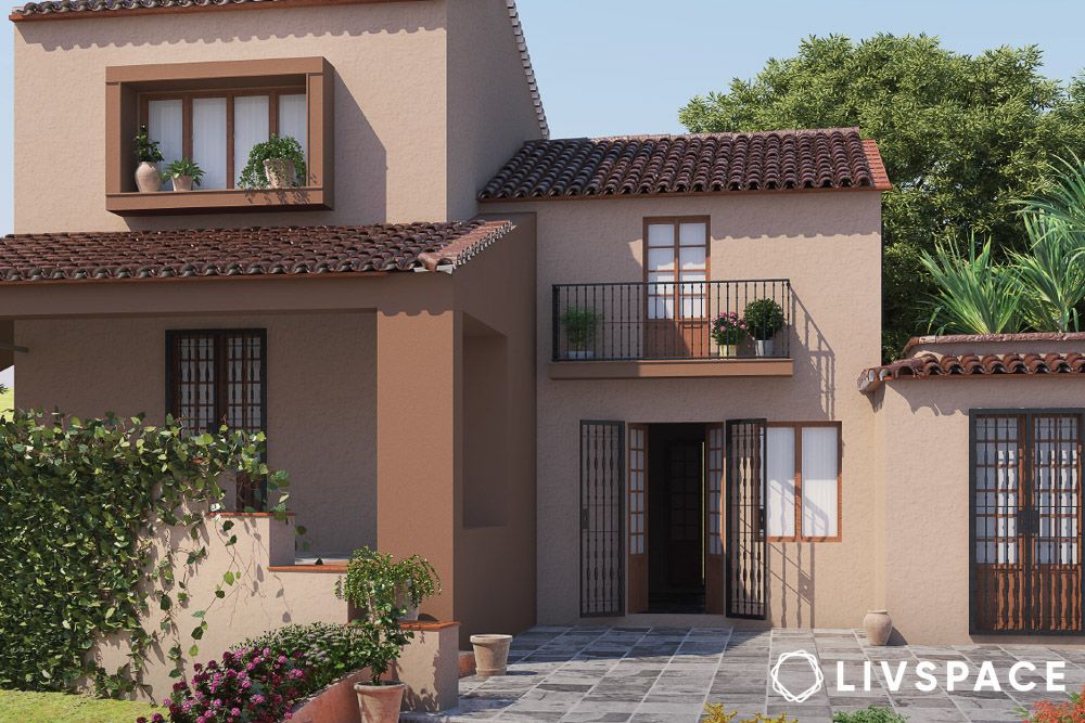 attractive indian simple house colour combination outside brown