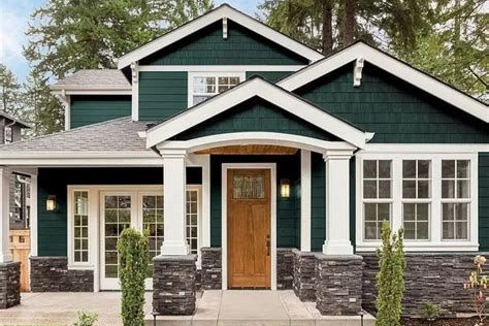 green and white outdoor colours for home