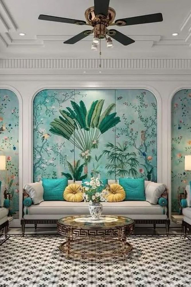 floral design wall panelling