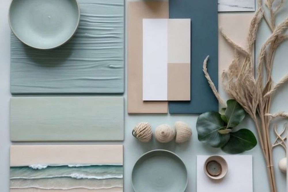 Beach house color scheme with soft blues whites and natural driftwood gray 1