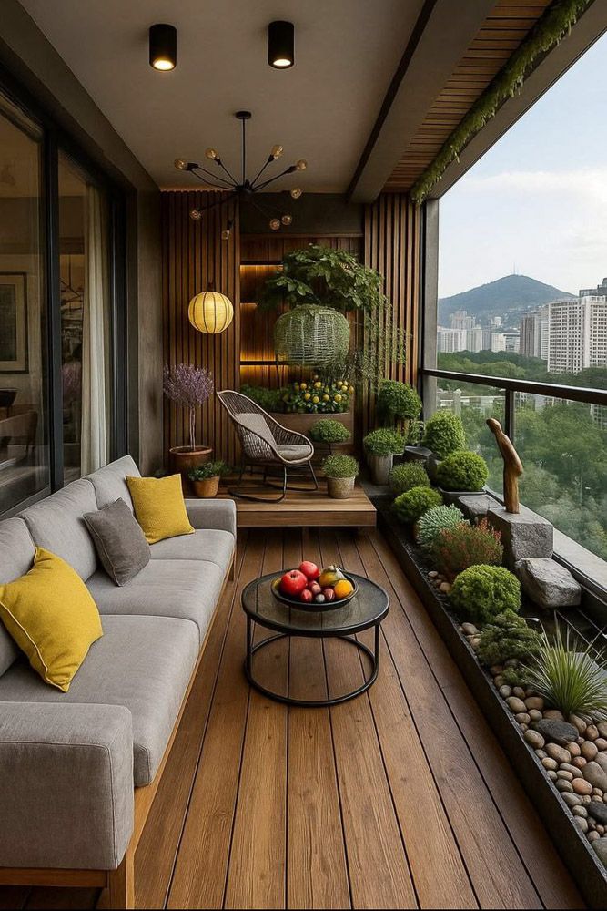 Sustainable interior with FSC certified wood and natural materials