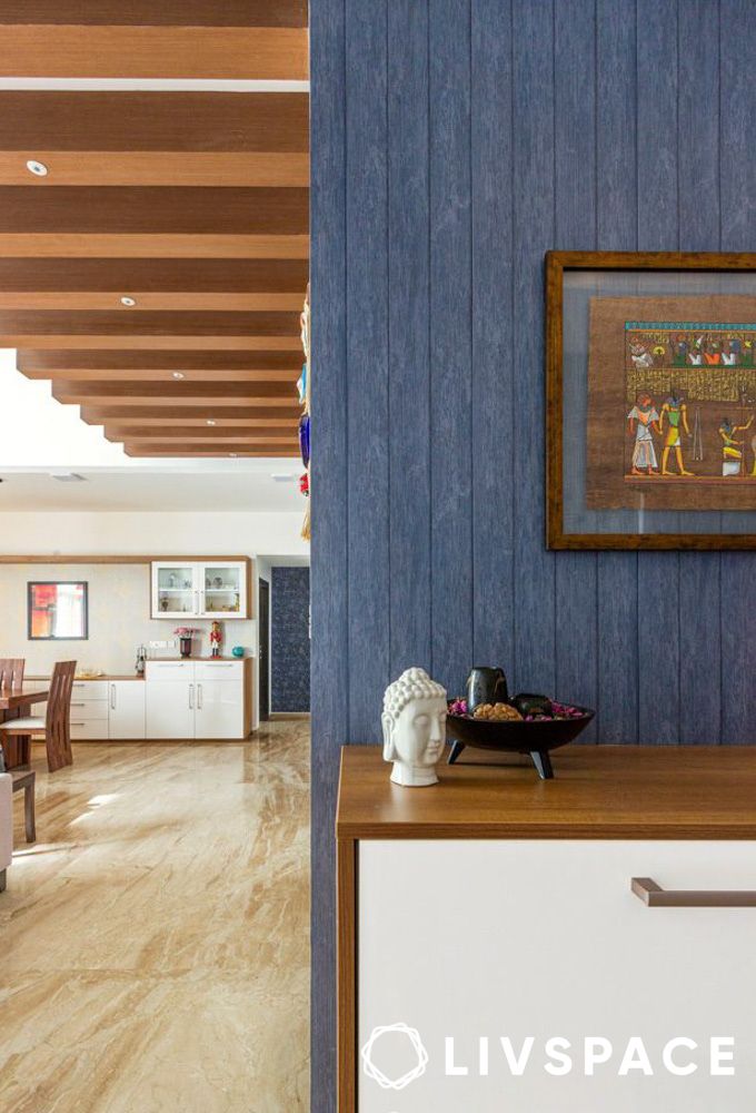 blue wall panelling in bengaluru