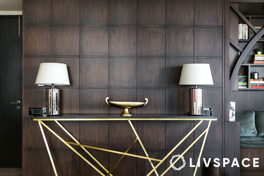 Industrial hallway table with metal frame