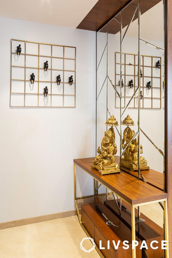 Floating hallway table with storage