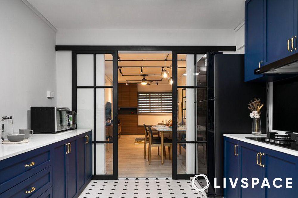 modern kitchen sliding door design