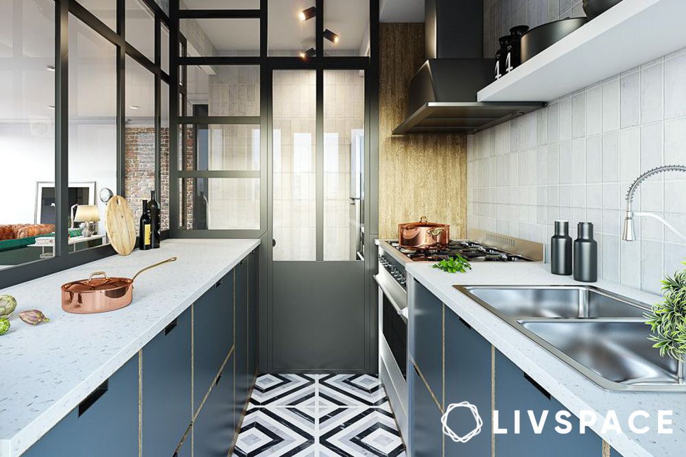 kitchen door half glass design 1