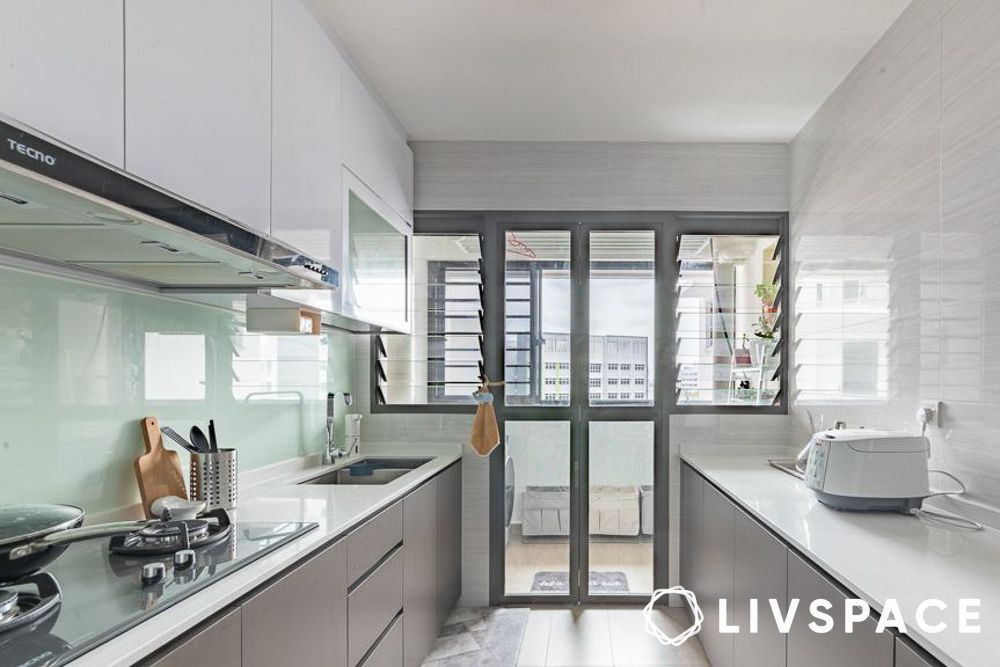 kitchen door half glass design idea