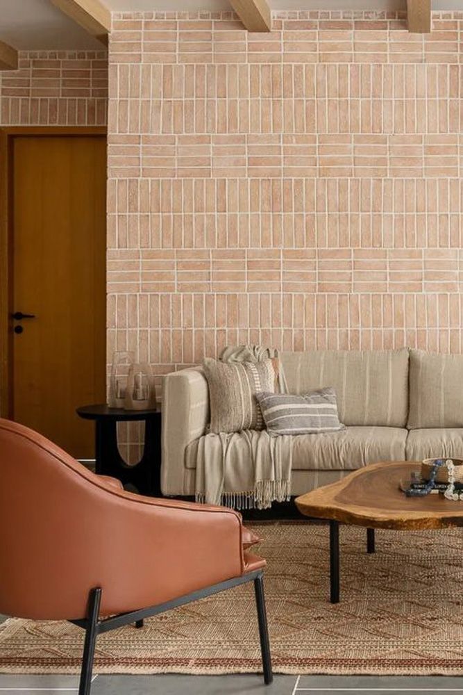 Brick feature wall ideas Indian home decor