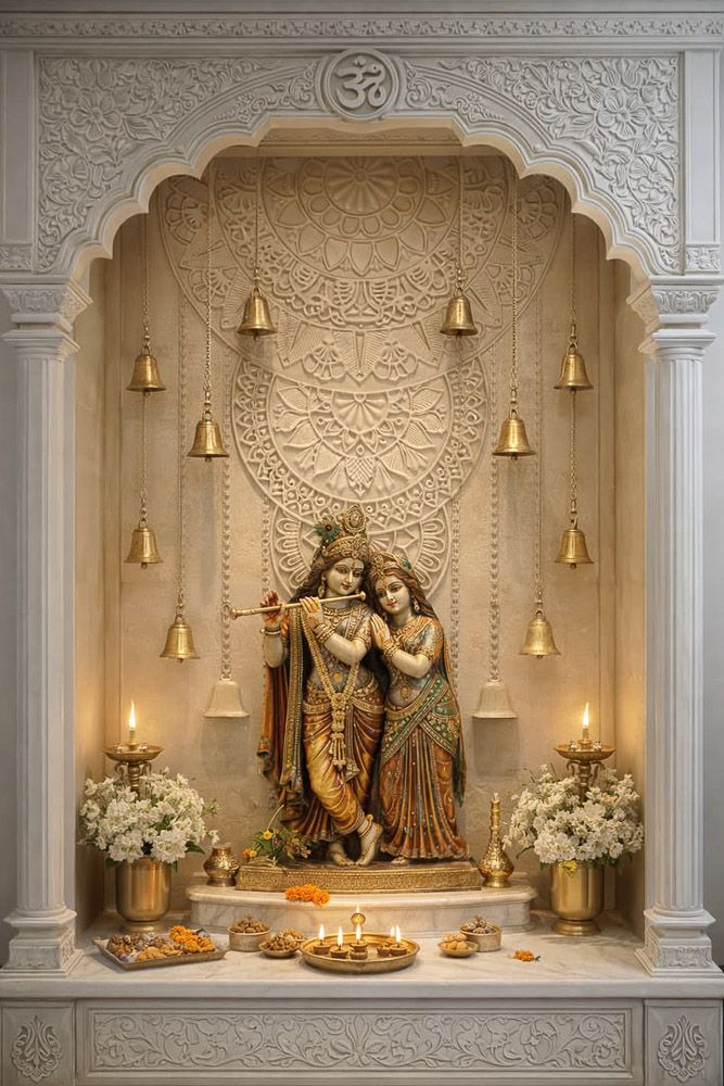 Coloured marble mandir