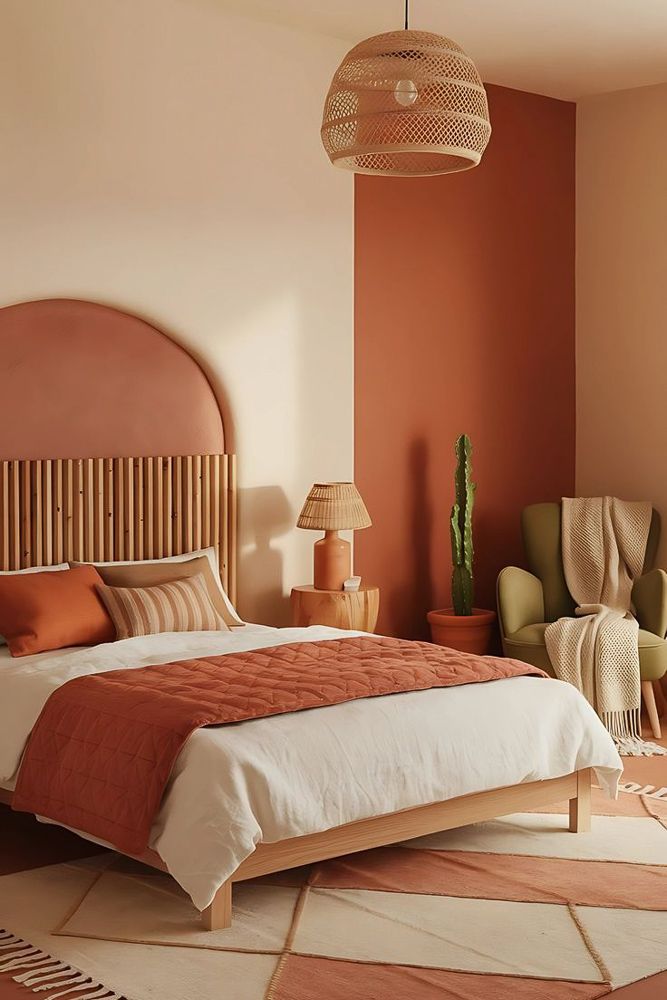 terracota bedroom colour designs