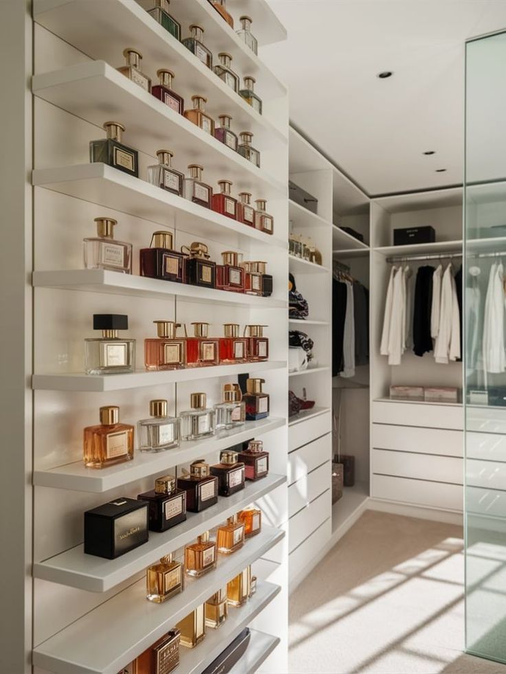 The fragrance corner in walk in closet