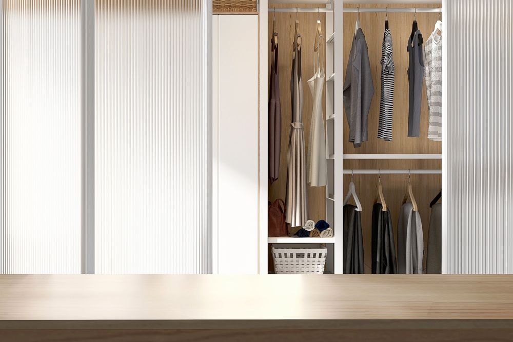 fluted glass wardrobe