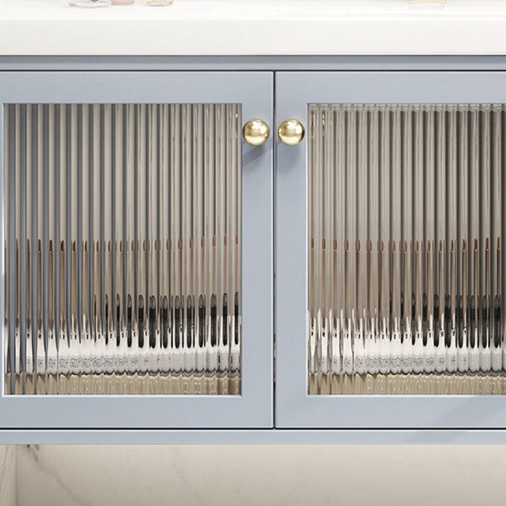fluted glass bathroom corner shelf