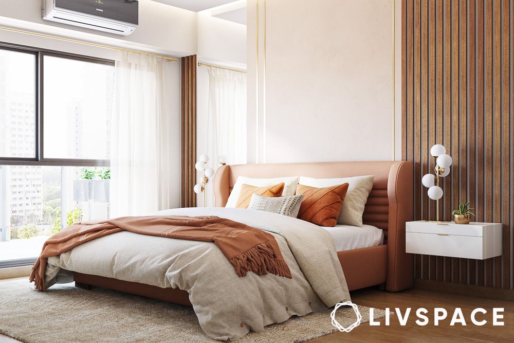 bedroom with glass windows in noida