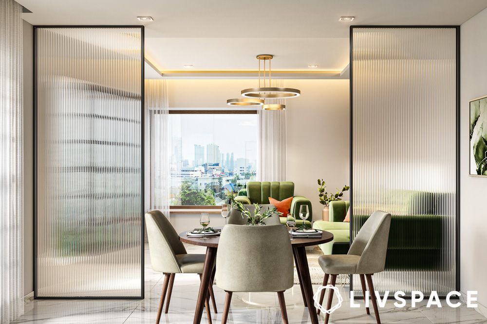 glass divider for living room