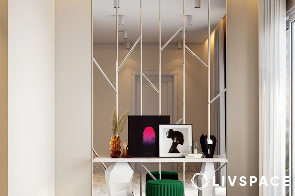 mirror wall panelling to make spaces bigger