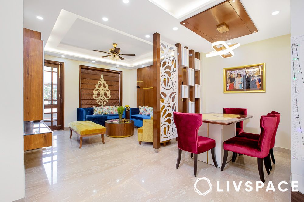 shaped corner false ceiling with open centre