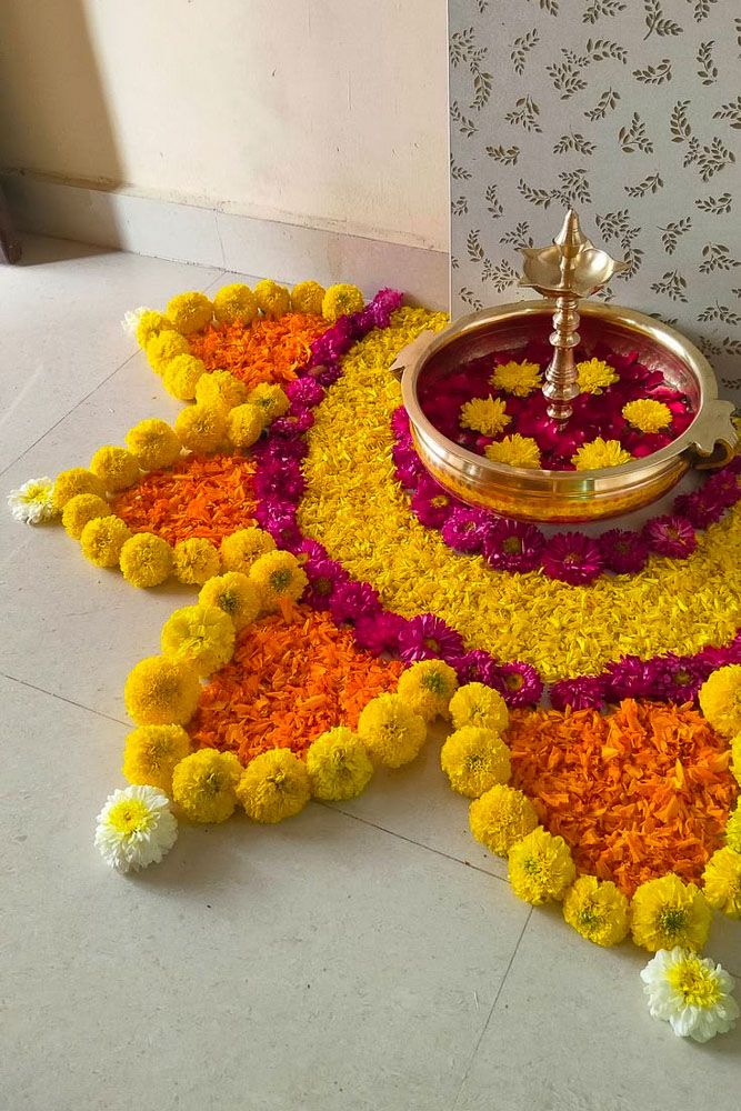 floral onam decor for apartments 1