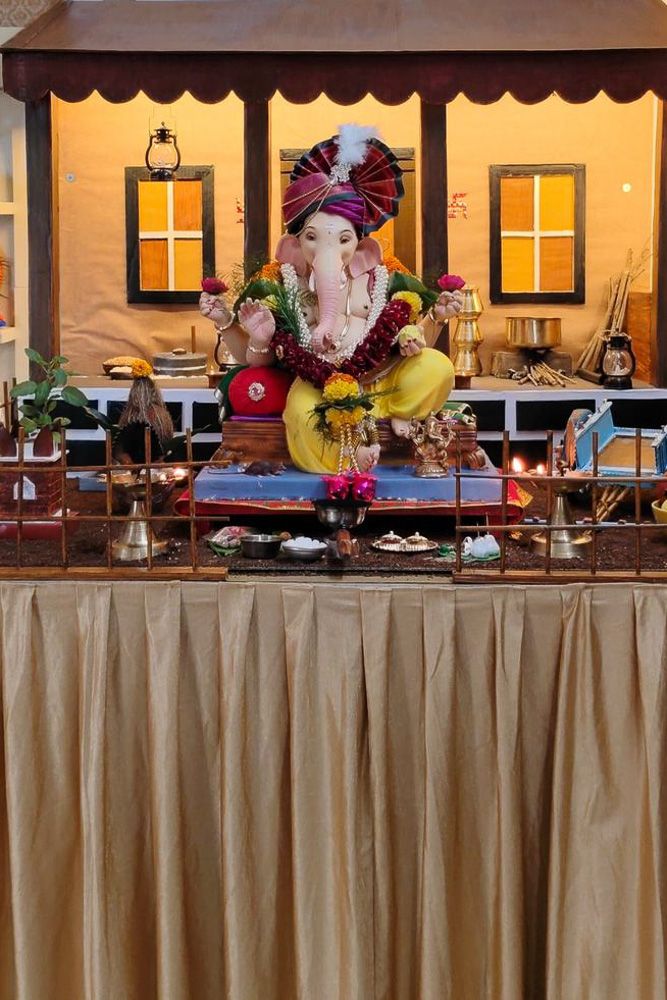 reusable cardboard ganpati backdrop guwahati