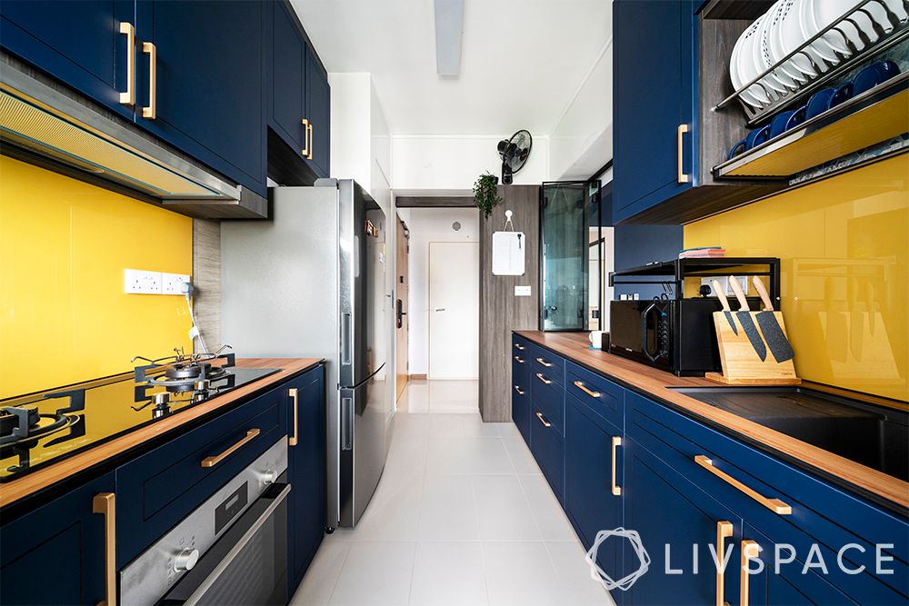 kitchen-ideas-singapore-eclectic-navy blue-yellow-spacious