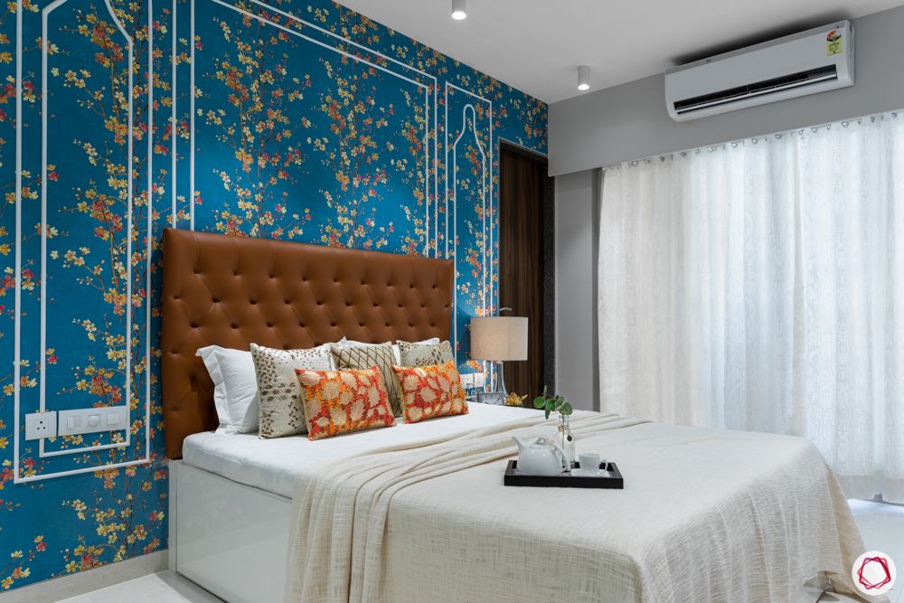 condo singapore-blue wallpaper designs-blue floral wallpaper 