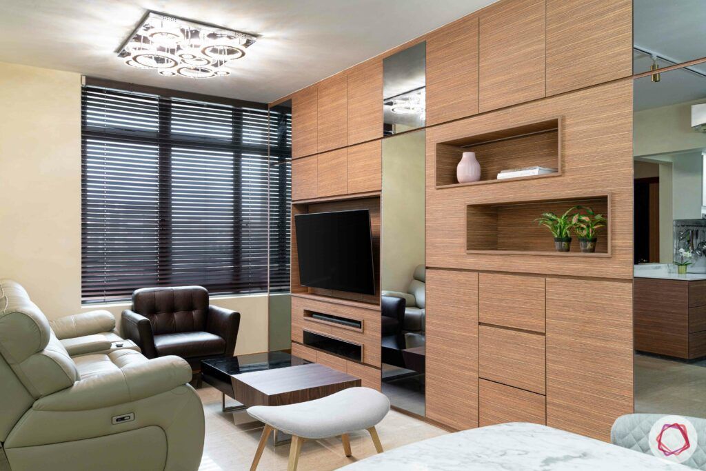 condo-interior-design-singapore-TV-unit-laminate-walnut-brown-living-room