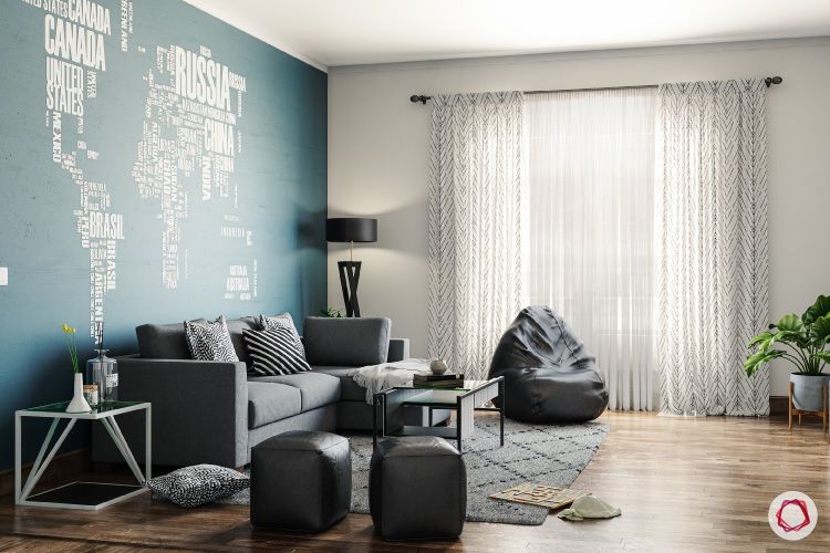 room-decor-world-map-sofa-rug-bean-bag-table-curtains