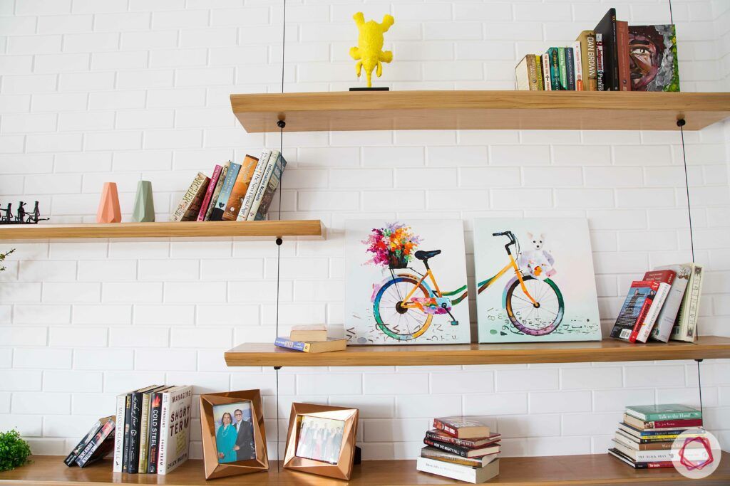 scandinavian interior design-wall shelves-wall art-bookshelves