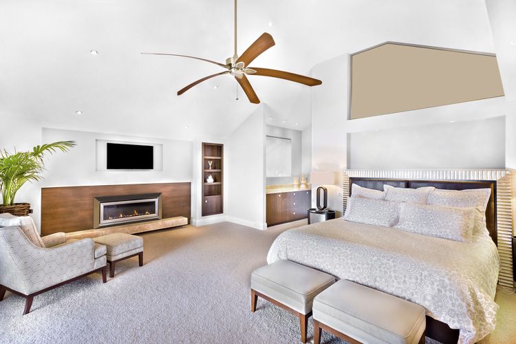 bedroom-ceiling-fan-bed-ottomans-TV
