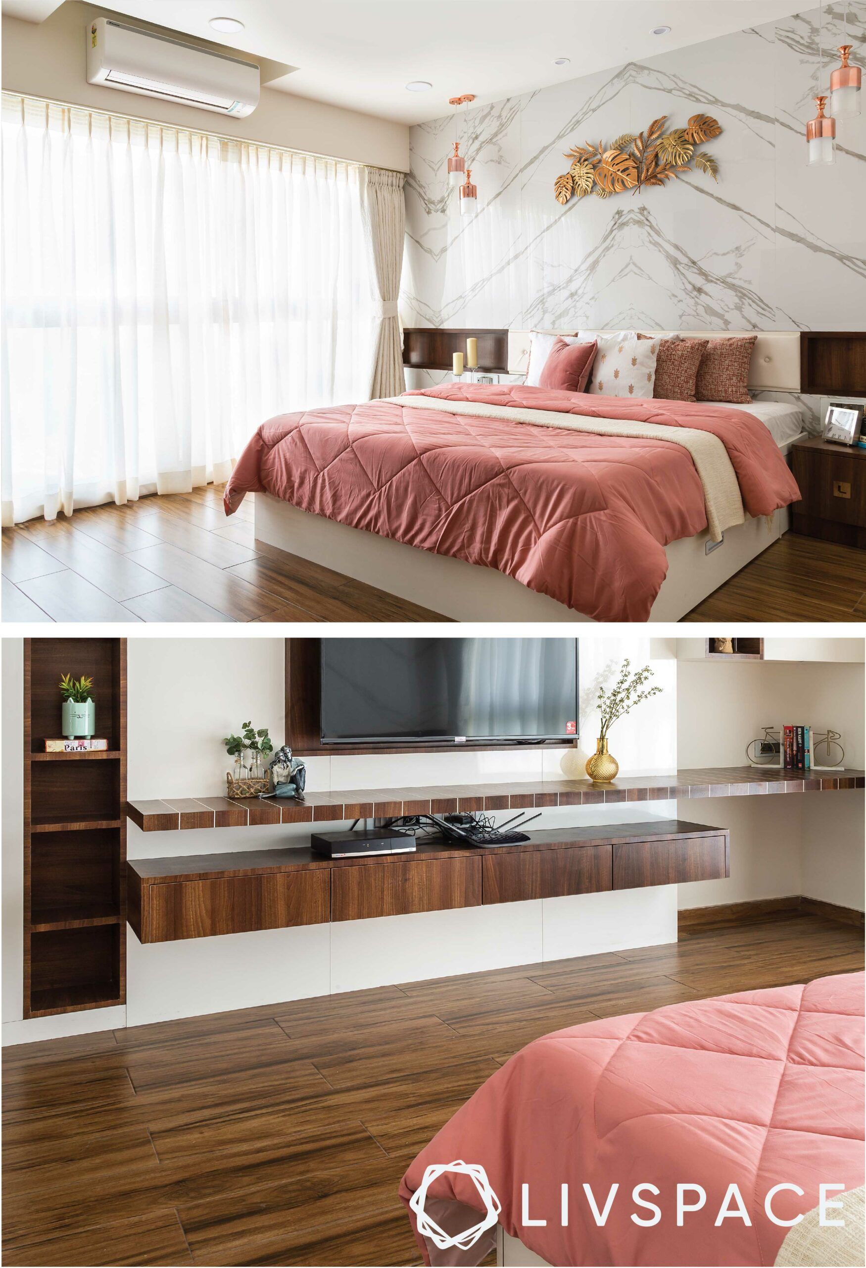 marble-wall-bedroom-wall-mounted TV unit