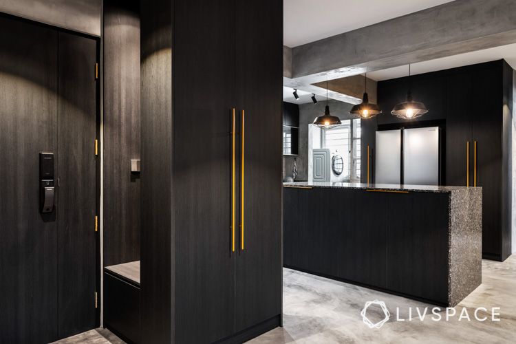 hdb bto-foyer-black wardrobe