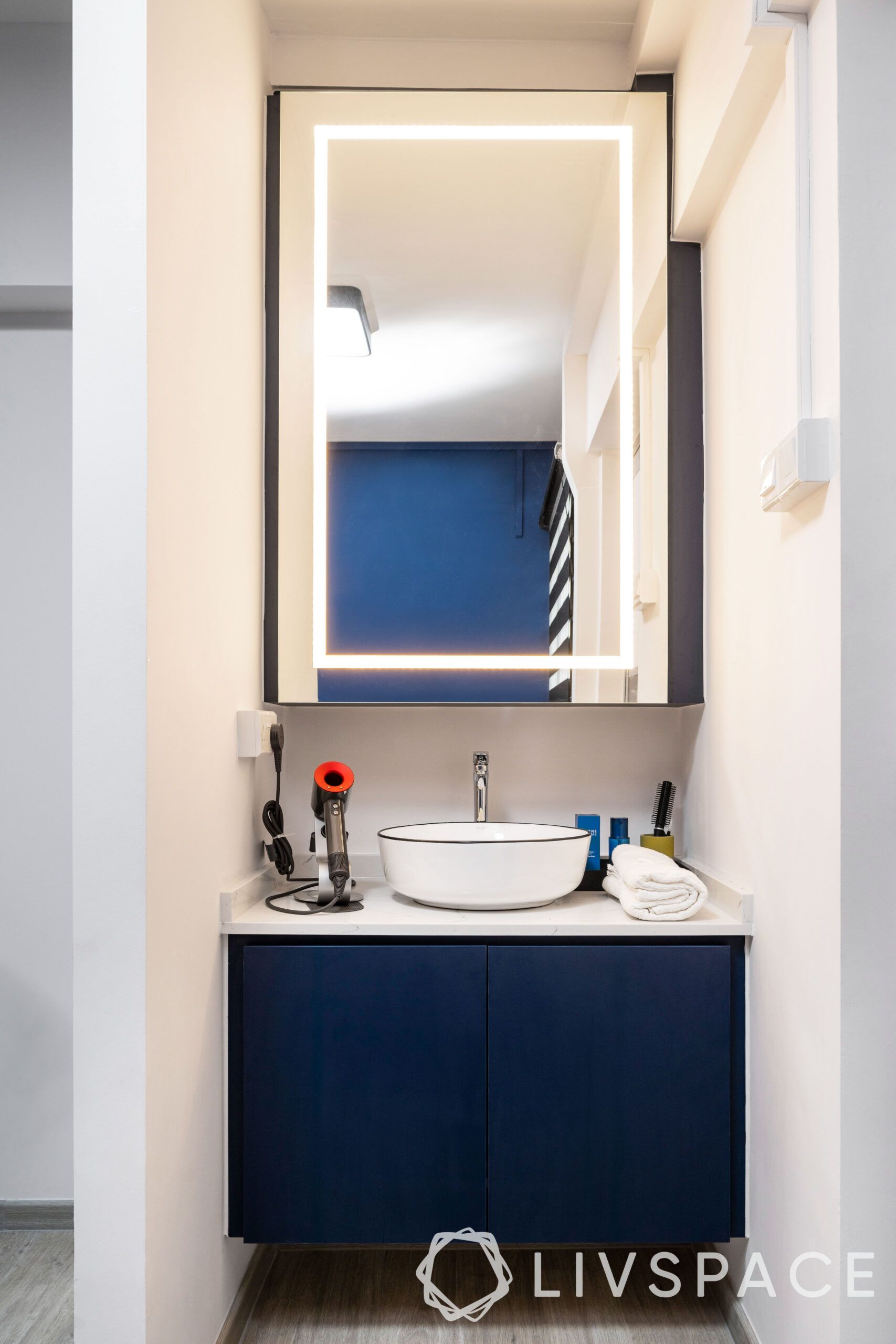 hdb interior design singapore-mirror light-sink-storage cabinets