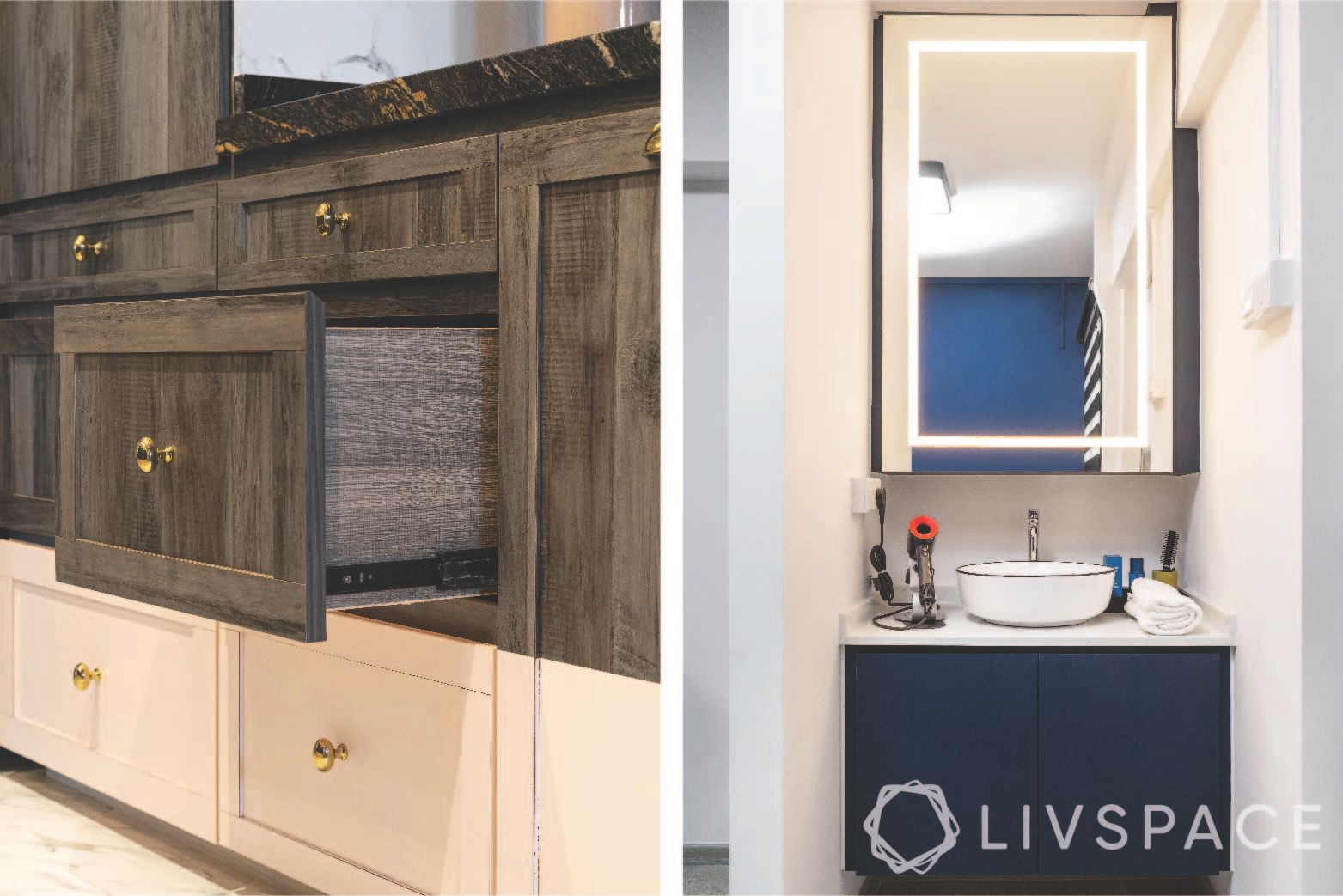kitchen-cabinets-vanity-unit-gold-handles-mirror-backlighting
