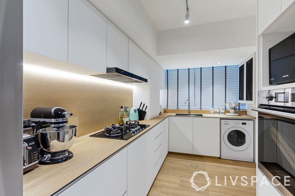 hdb design-white kitchen-handleless kitchen
