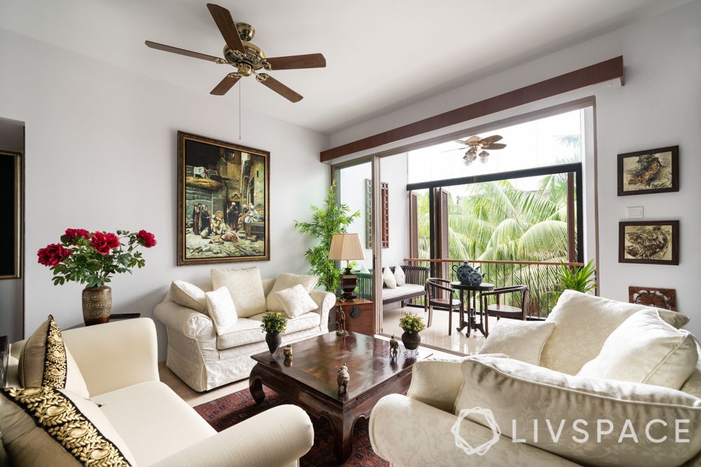 palm grove condo-living room-balcony view