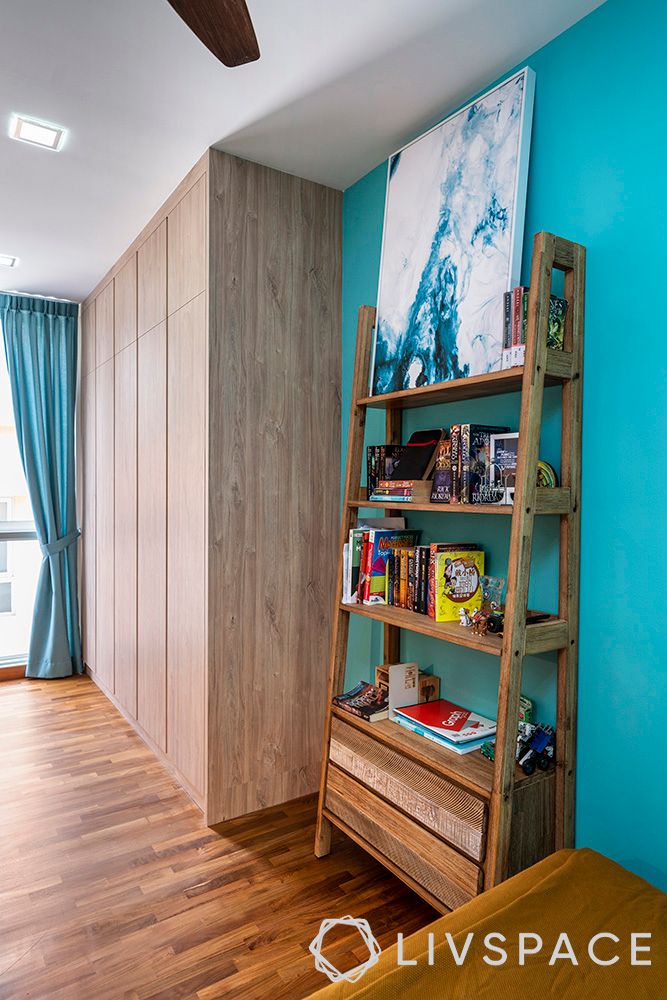 landed-house-interior-design-bookshelf-designs-ladder-unit