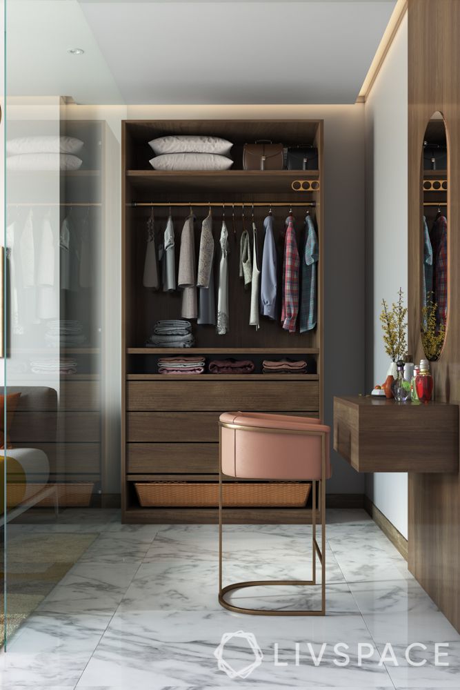 wardrobe designs for bedroom-wardrobe-cum-dresser-glass partition