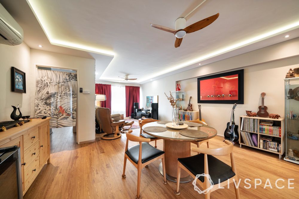 hdb-5-room-renovation-wooden-flooring-dining-table