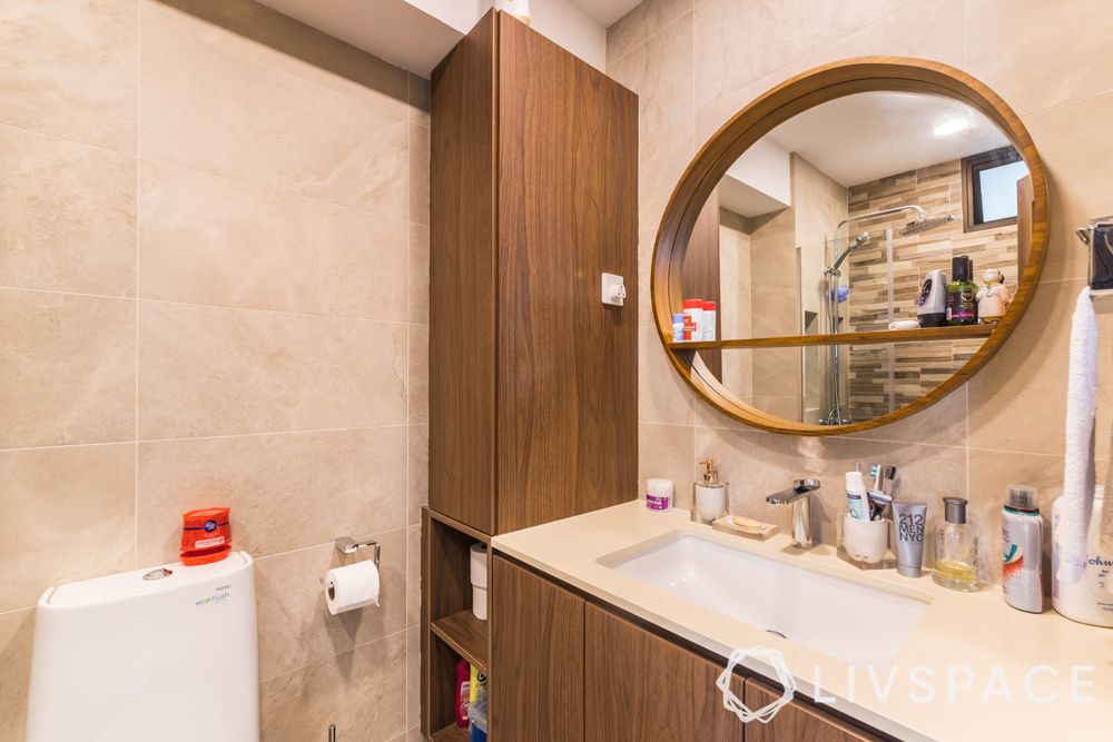 resale-hdb-bathroom-vanity-round-mirror