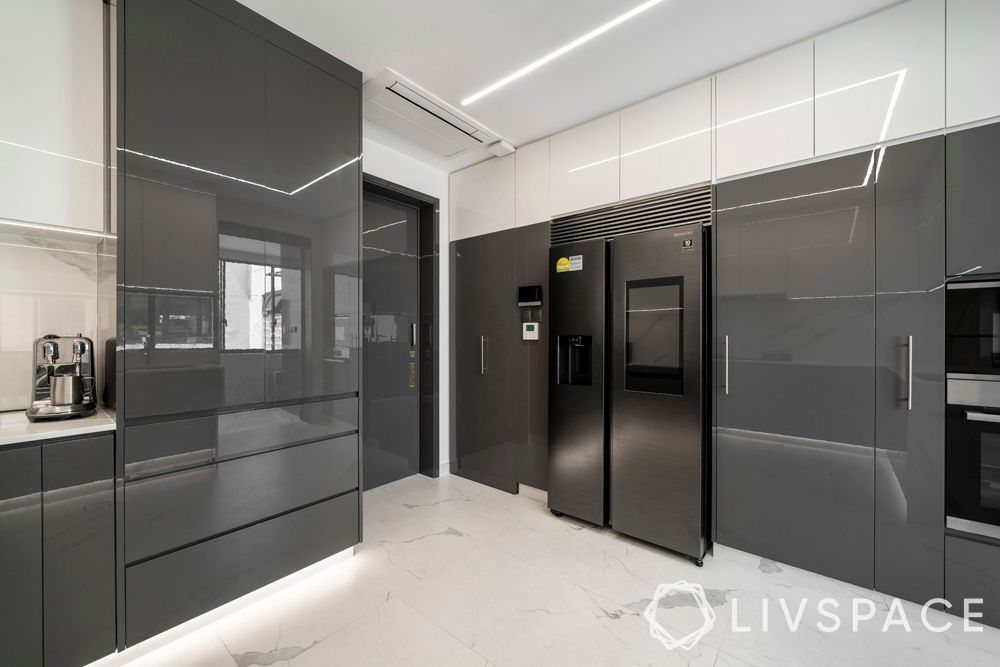penthouse-condo-kitchen-appliances-handleless-cabinets