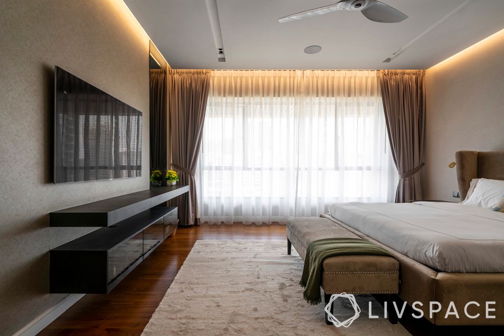 penthouse-condo-master-bedroom-sheer-curtain-tv-unit