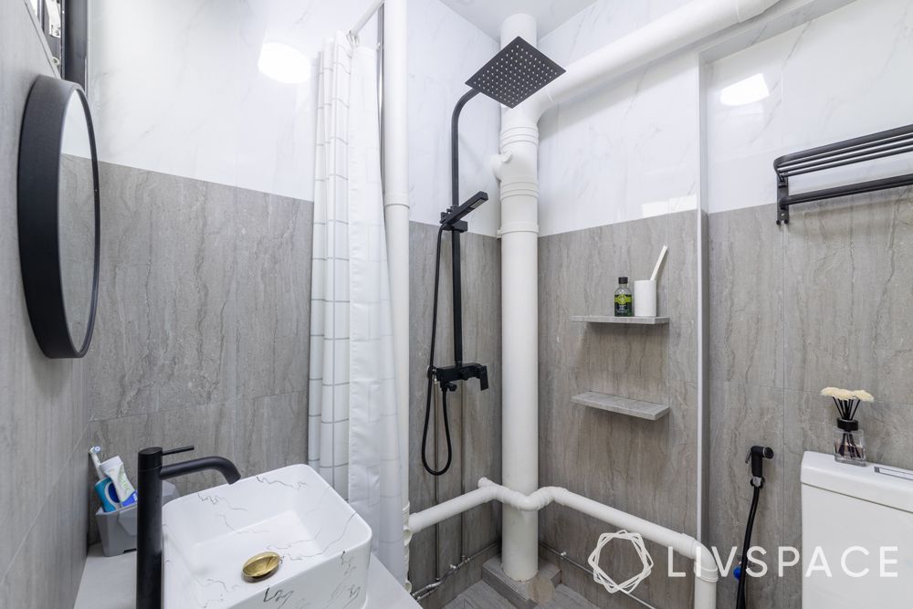 3-room-resale-flat-bathroom-grey-half-wall-tiles-black-fixtures