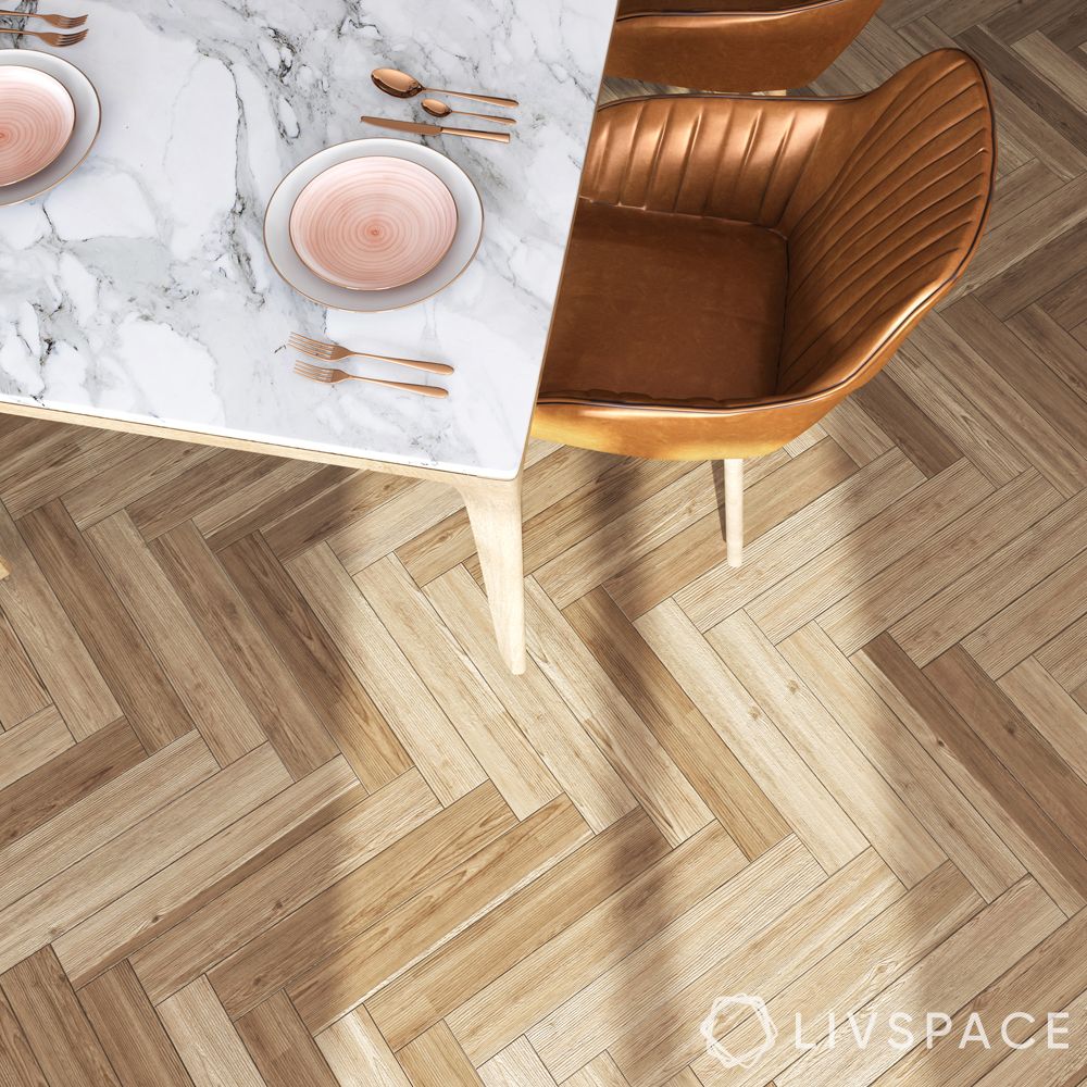 Vinyl flooring-herringbone-hardwood-pattern