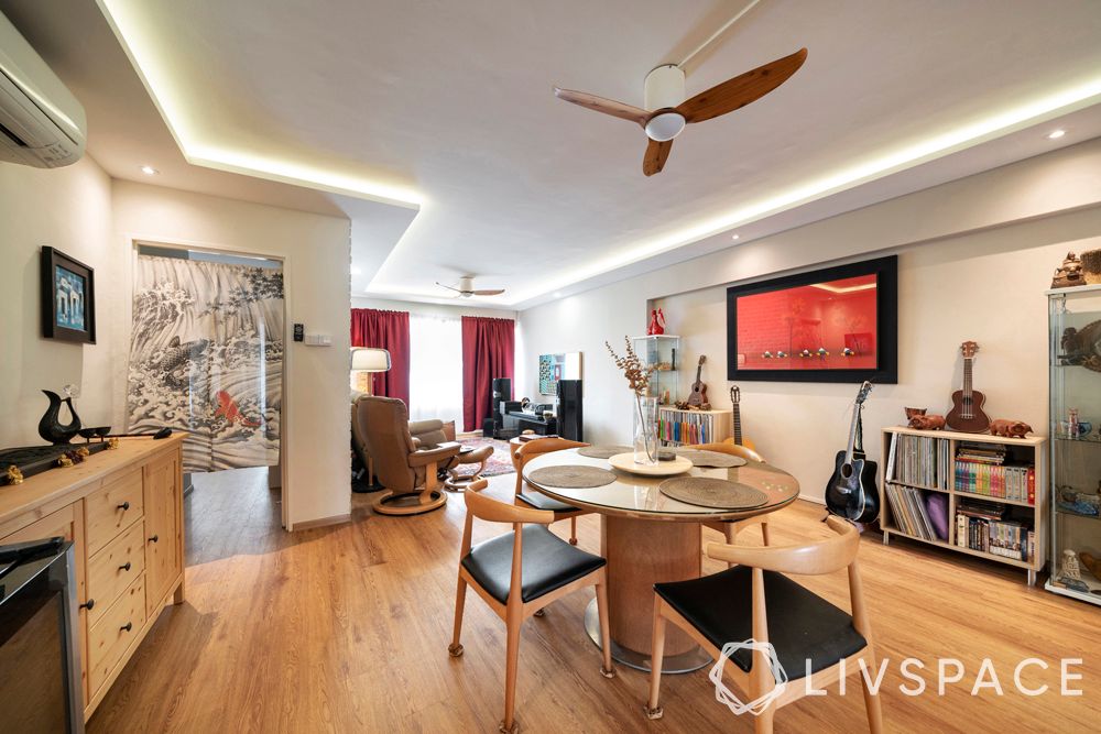 Vinyl-tiles-natural wood texture-living-room