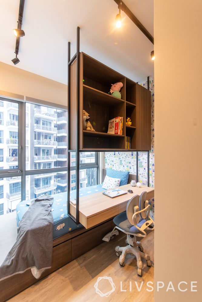 condo-renovations-kids-bedroom-suspended-study-table-platform-bed