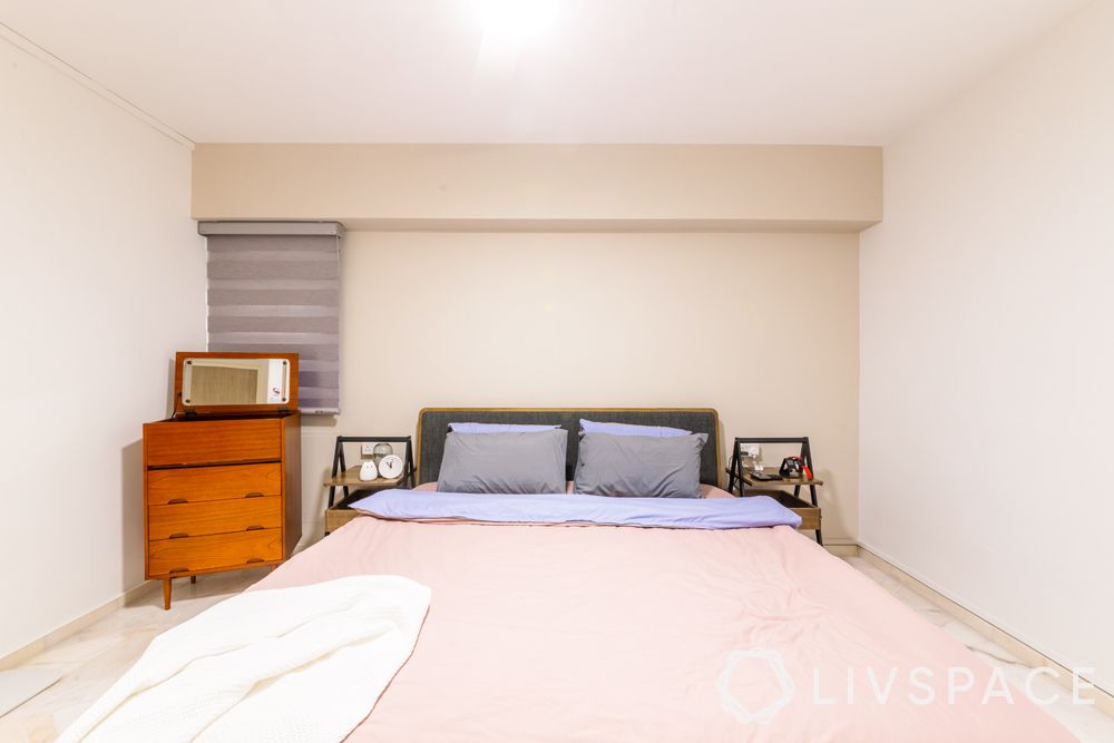 5-room-hdb-design-bedroom-grey-bed-pink-blue-furishings-wooden-dresser-night-stand-beige-white-walls