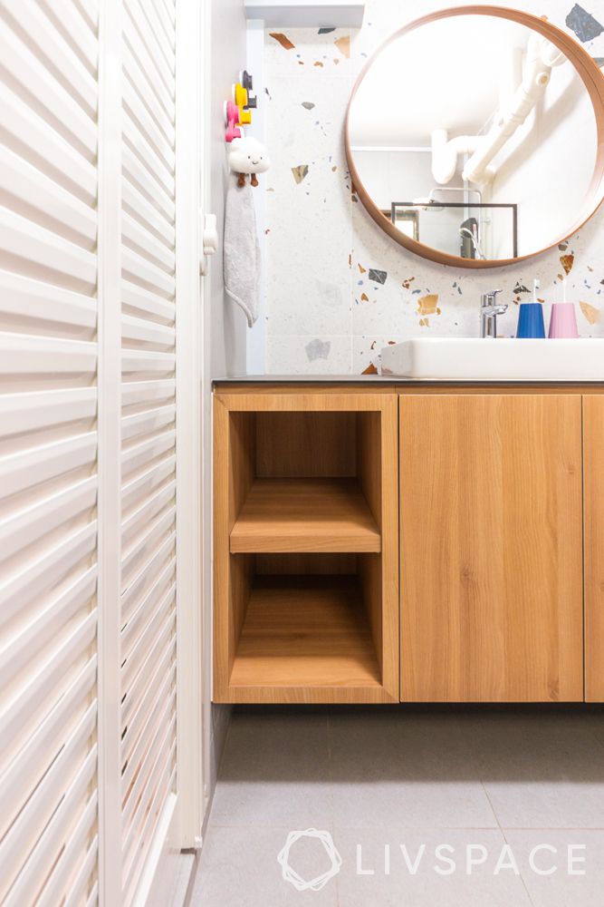 5-room-hdb-design-bedroom-toilet-wooden-vanity-unit-open-shelf-round-mirror
