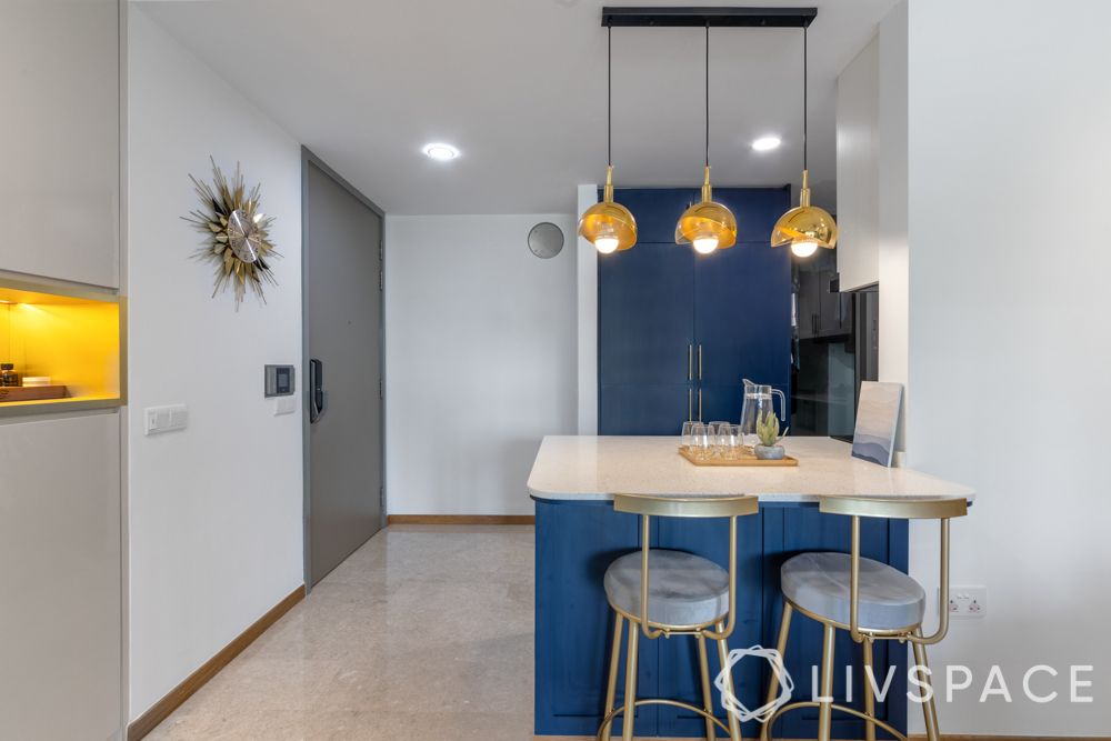 kitchen island design-breakfast counter-chic lighting